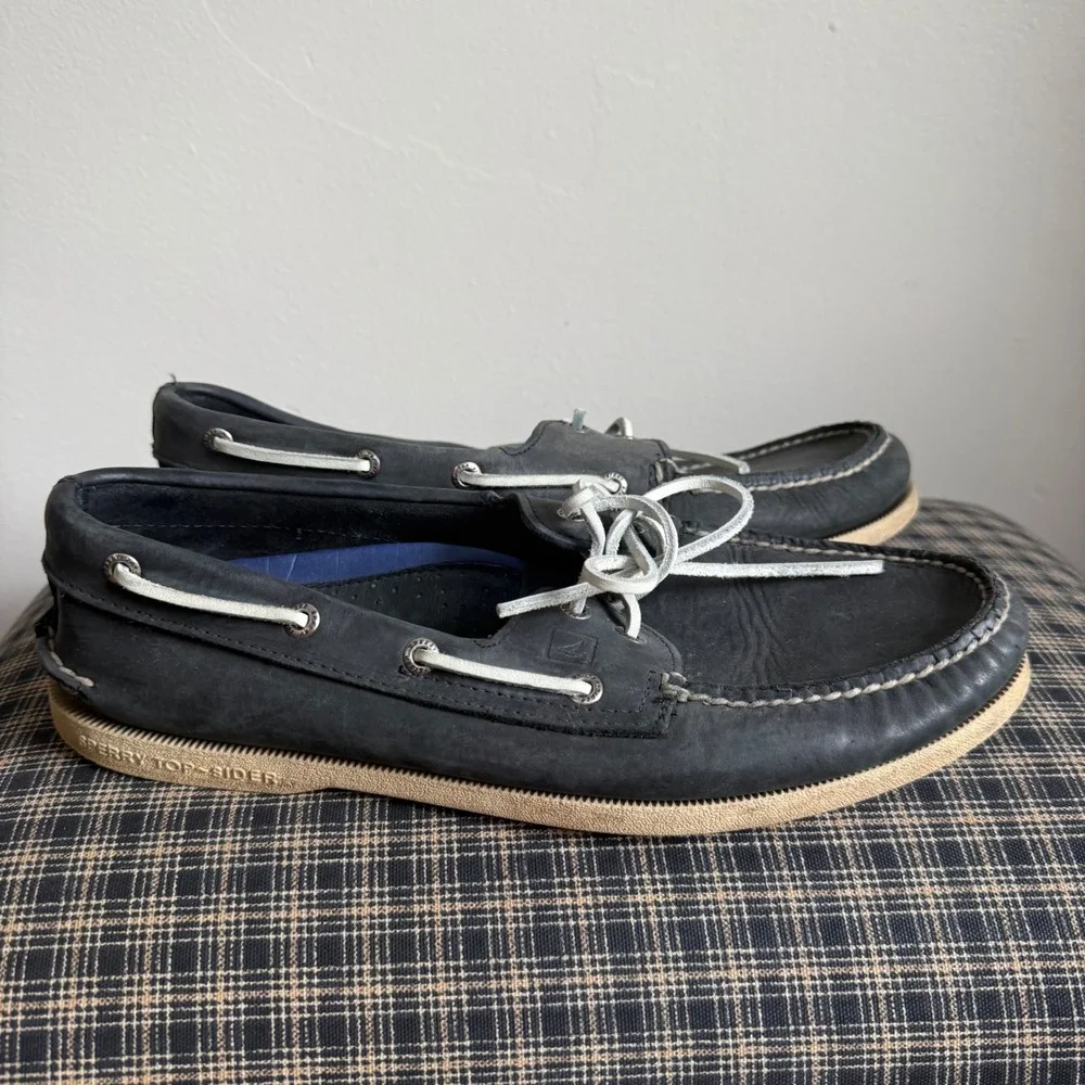 Sperry Top-Sider Authentic Original Nubuck Boat Shoe Size 10.5 Navy Blue